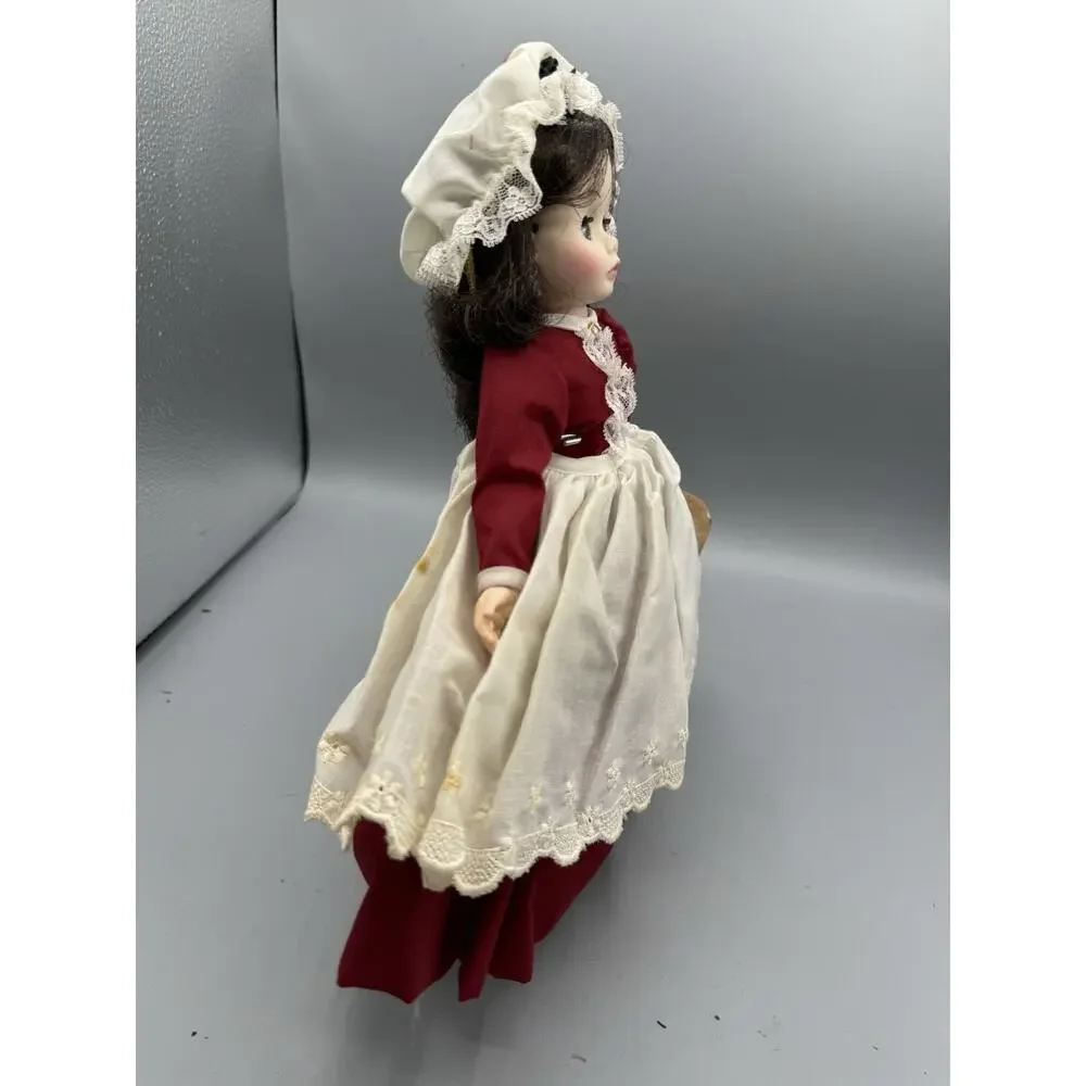 Vintage Madame Alexander Little Women Beth Doll Tagged Red Dress Bonnet 10”